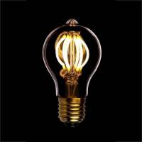 Лампа светодиодная диммируемая филаментная E27 4W 2200K груша золотая 057-127