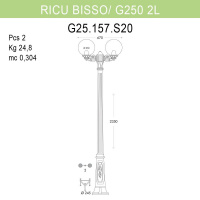 Уличный фонарь Fumagalli Ricu Bisso/G250 2L G25.157.S20.BXE27