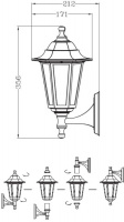 Настенный фонарь уличный PETERSBURG PL 79801P Bl