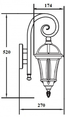 Настенный фонарь уличный ROMA S 95202S/18 Bl