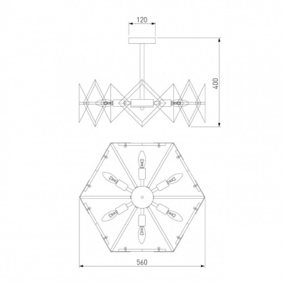 Потолочная люстра Origami 60121/6 латунь