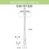 Уличный фонарь Fumagalli Ricu Bisso/G300 2Ldn G30.157.S20.BXE27DN