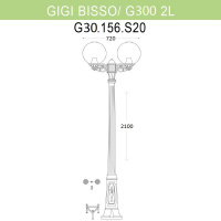 Уличный фонарь Fumagalli Gigi Bisso/G300 2L G30.156.S20.BYE27