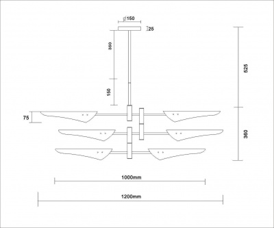 Люстра Crystal Lux (без плафонов) RAFAEL SP6 GOLD