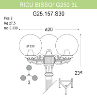 Уличный фонарь Fumagalli Ricu Bisso/G250 3L G25.157.S30.BZE27