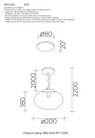 Светильник подвесной Crystal Lux MALAGA SP1 D200 COOPER